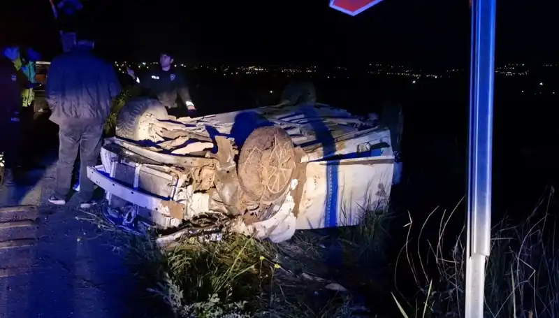 Şarampole Devrilen Otomobil Kaza Yaptı: 1 Ölü, 3 Yaralı